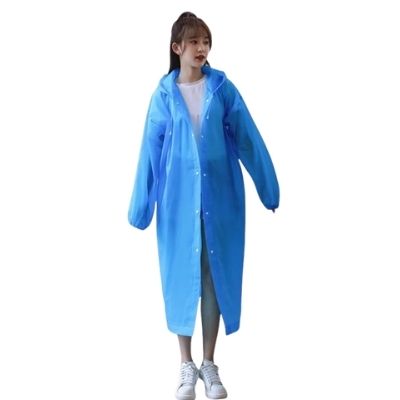 Poncho-de-pluie-femme-bleu