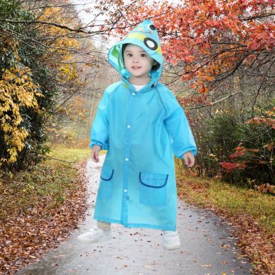 Poncho-pluie-enfant-bleu