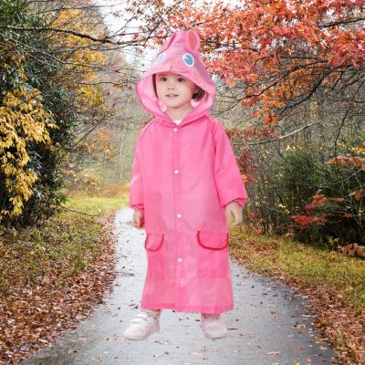 Poncho-pluie-enfant-rose