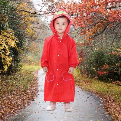 Poncho-pluie-enfant-rouge