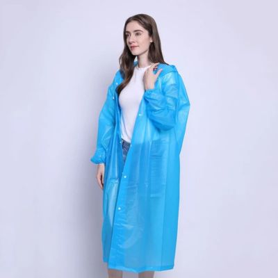 Poncho-pluie-femme-bleu