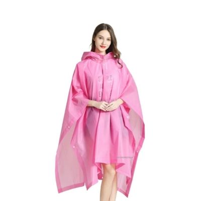 Poncho-pluie-femme-randonnée-rose