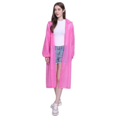 Poncho-pluie-femme-rose