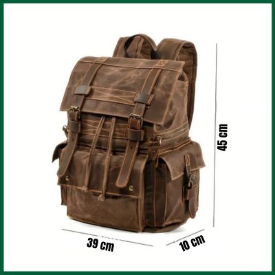 Sac-a-dos-homme-en-cuir-toile-cirée-dimensions