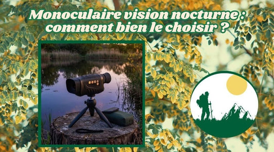 Monoculaire vision nocturne sur trépied au bord d'un étang