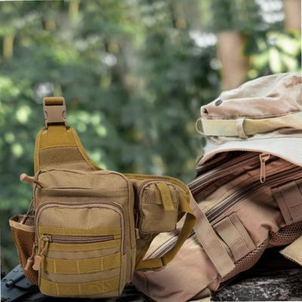 Sac poitrine homme TrailChest marron en forêt