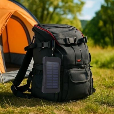 Batterie externe solaire accrochée sac à dos extérieur tente