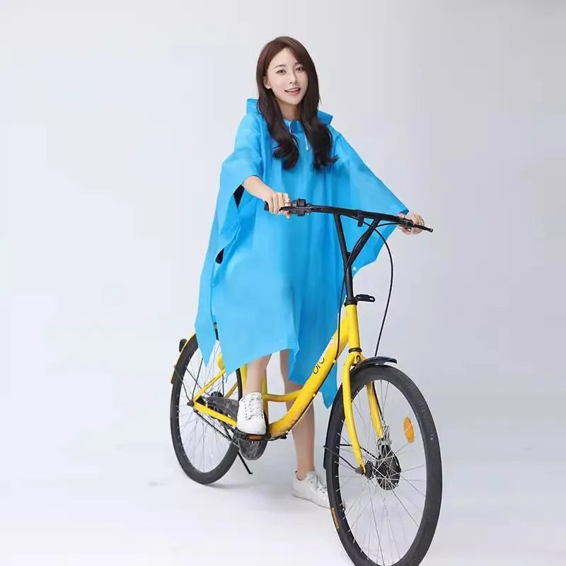 Cape de pluie pour vélo bleue