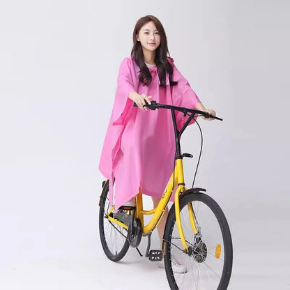 Cape de pluie pour vélo rose