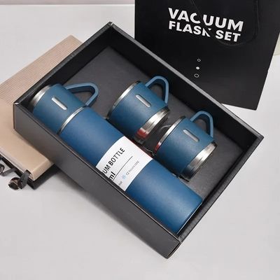 Coffret thermos avec tasse bleu