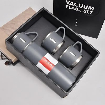 Coffret thermos avec tasse gris