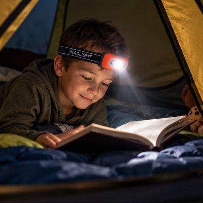 Enfant lit tente avec mini lampe frontale rechargeable