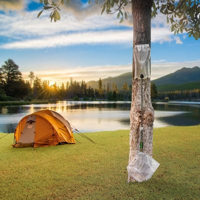 Filtre à eau par gravité pendu arbre bord lac