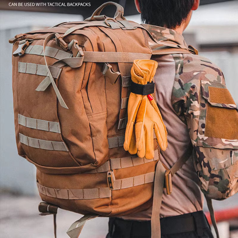 Gants fixés par sangle Molle mousqueton pratique