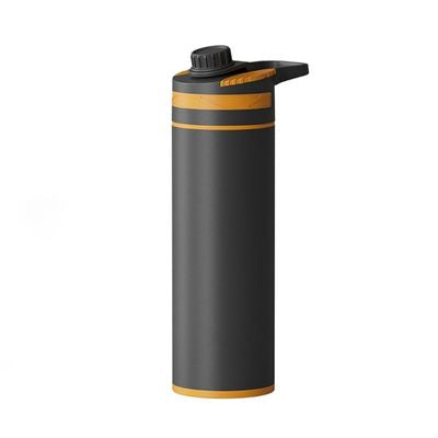 Gourde filtre eau noire liseré orange