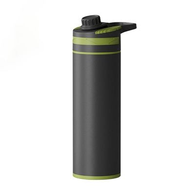 Gourde filtre eau noire liseré vert