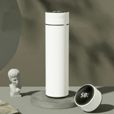 Gourde isotherme numérique blanche