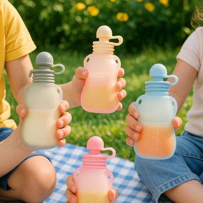 Gourde réutilisable pour compote en 4 variantes