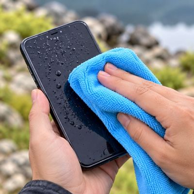 Homme essuie portable avec chiffon microfibre