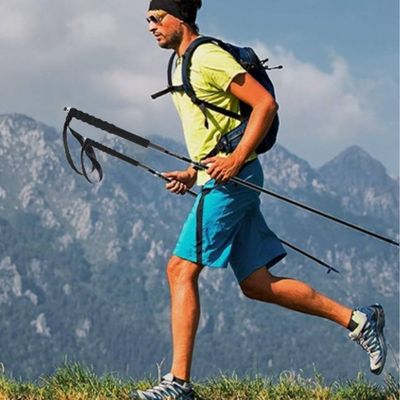 Homme marche aisée baton randonnée plateau montagne