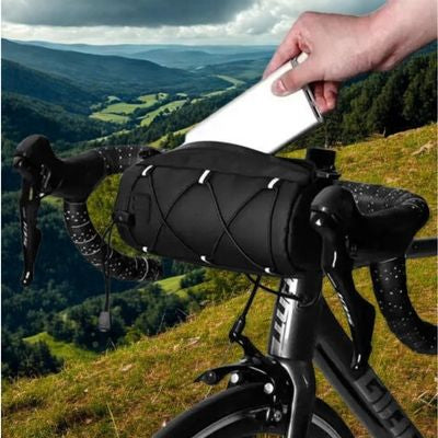 Homme range portable sacoche pour guidon velo fixée