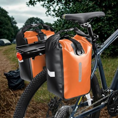 Homme sacoche pour porte bagage vélo montée duo camping