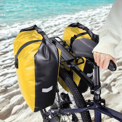 Homme sacoche pour porte bagage vélo montée duo plage