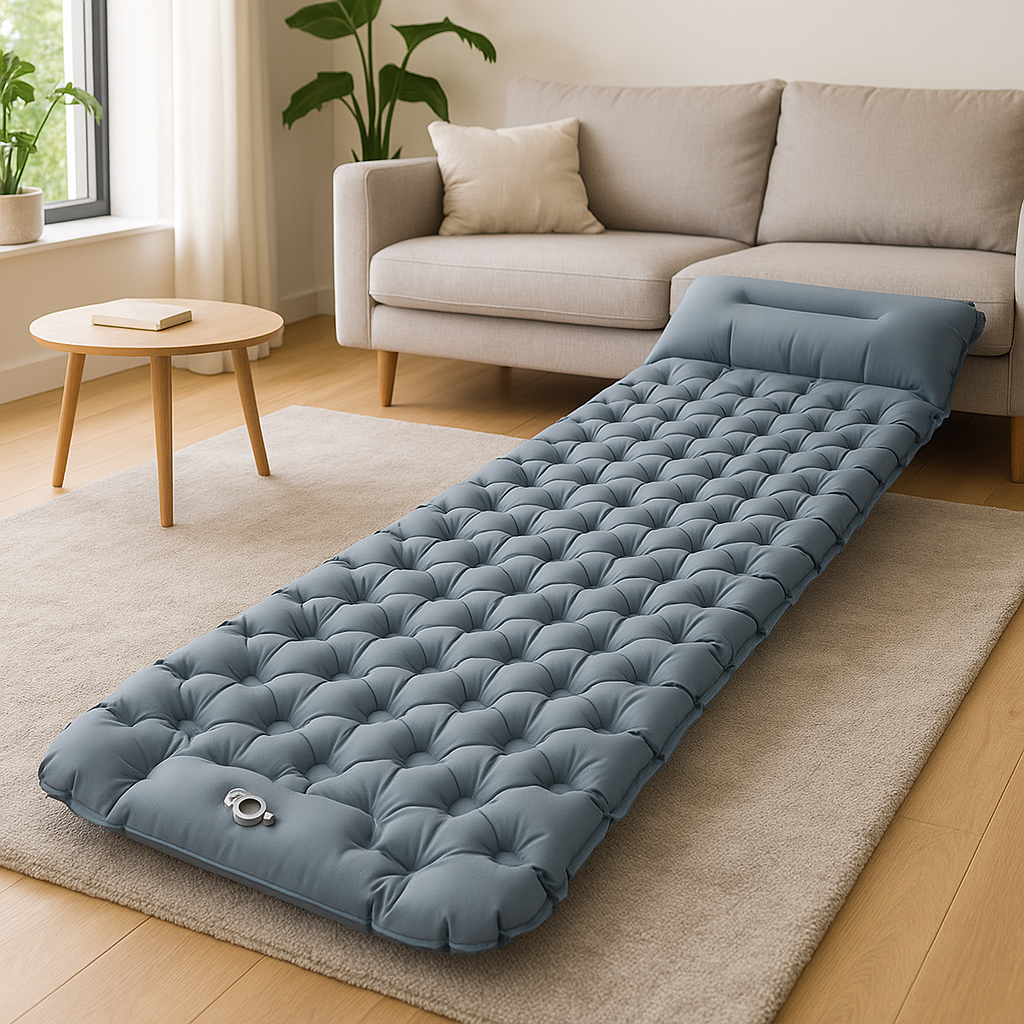 Matelas gonflable 1 personne premium gris