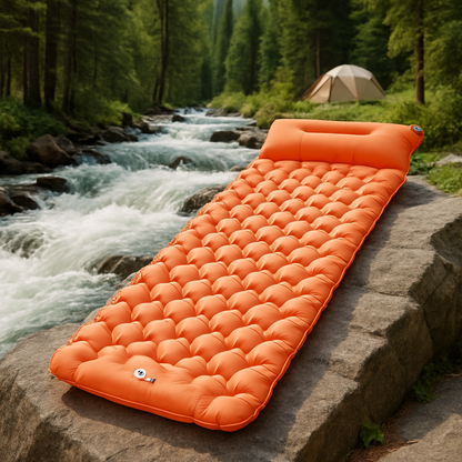 Matelas gonflable 1 personne premium orange