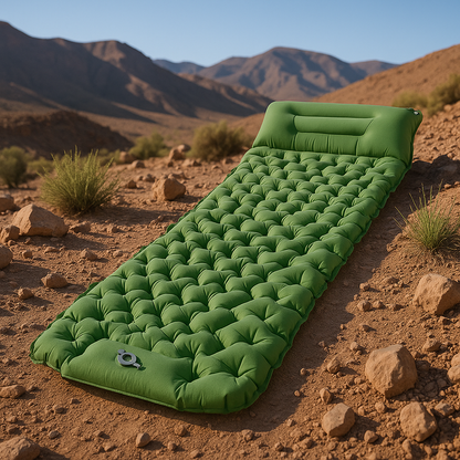 Matelas gonflable 1 personne premium vert olive