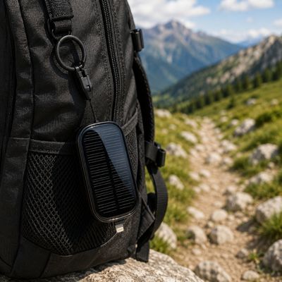Mini batterie externe bien accrochée par dragonne