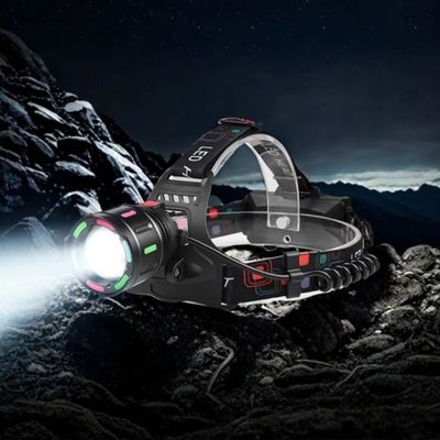 Présentation lampe frontale puissante lumière fluorescente