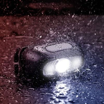Présentation lampe frontale rechargeable camping étanche pluie