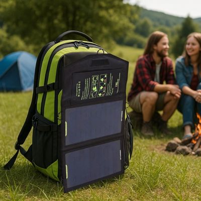 Sac à dos équipé panneau solaire portable