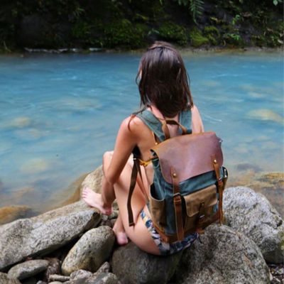 Sac à dos femme cuir imperméable pour baignade