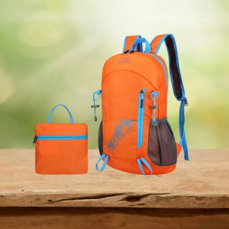 Sac à dos femme imperméable pliable orange