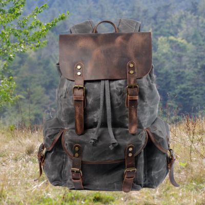 Sac à dos homme en cuir gris
