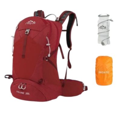 Sac à dos imperméable rouge housse et poche d'eau