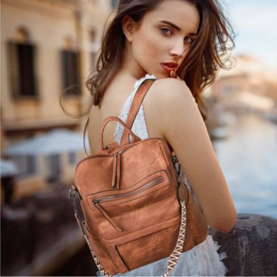 Sac à dos pour femme en cuir discret