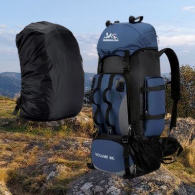 Sac à dos pour randonnée bleu avec housse offerte