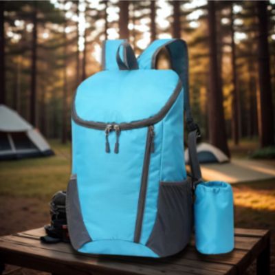 Sac imperméable femme pliable bleu