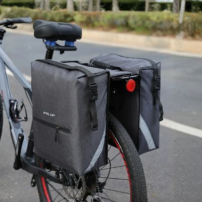 Sacoche velo double fixée facilement sur vélo