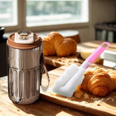 Tasse isotherme café marron corps argent