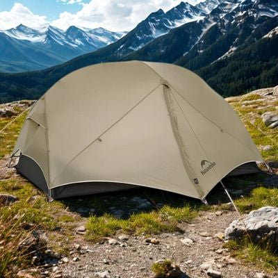 Tente camping 2 places ultra légère beige
