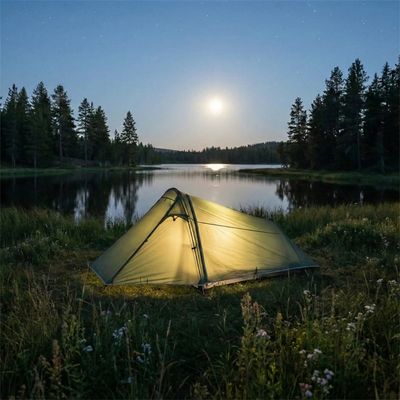 Tente ultra légère 1 place montée bord lac