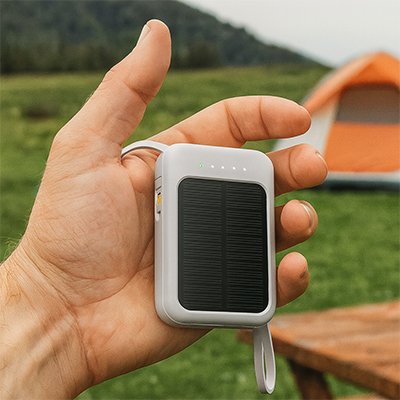 Batterie externe solaire taille main