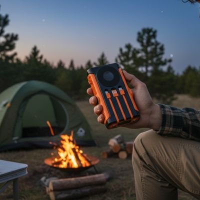 Homme présente batterie externe 20000mah orange