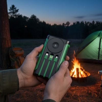 Homme présente batterie externe 20000mah verte