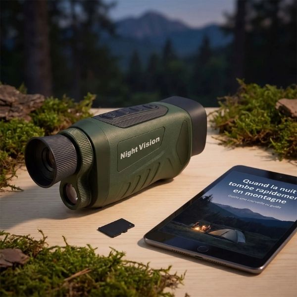 Monoculaire vision nocturne ForestIR vert avec carte microSD et ebook offerts